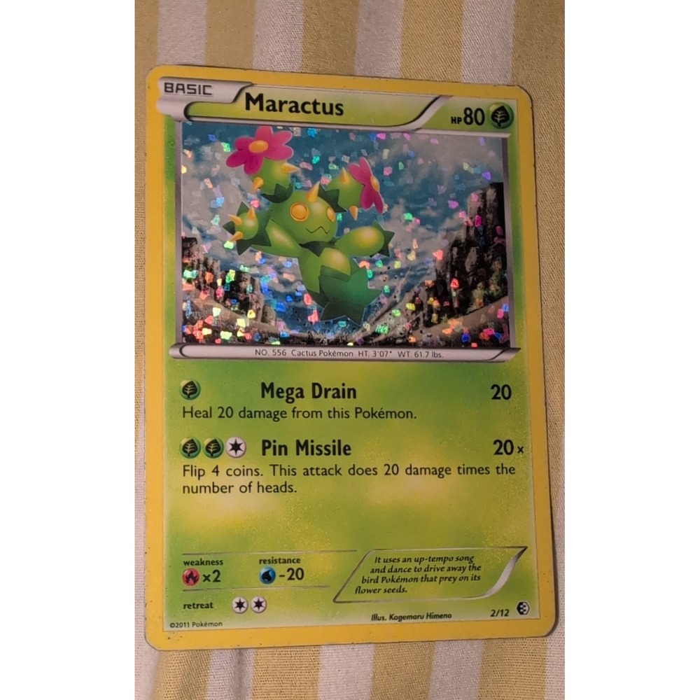 Maractus 002/012 McDonalds 2011 Holo Pokemon TCG Promo Card Basic 80 HP